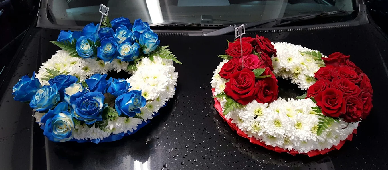 Funeral wreaths and tribute flowers made by Anne's Florist.